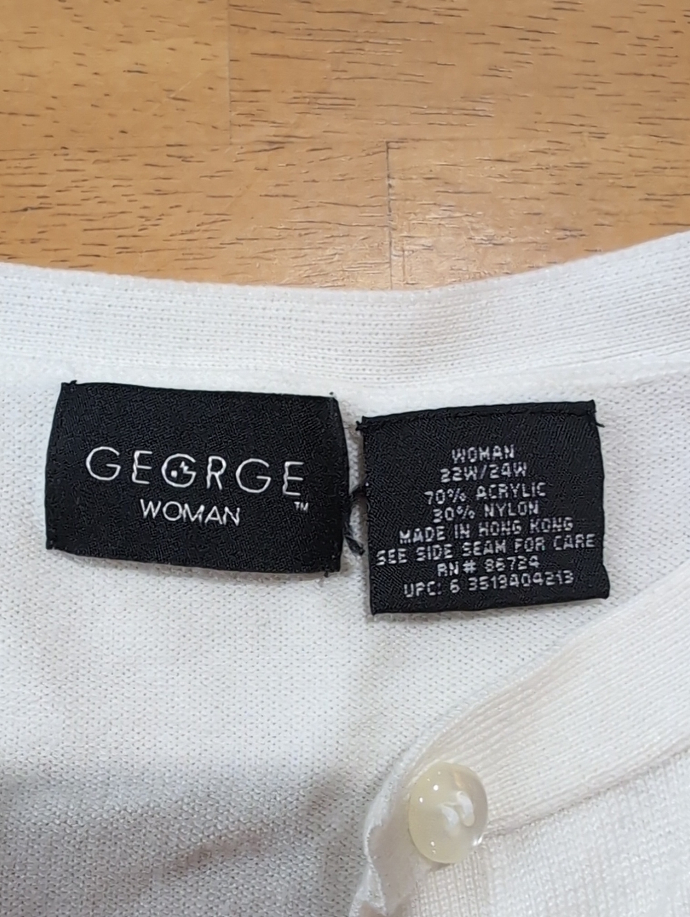 George Cream Button-Front Ribbed Cardigan - Picture 2 of 3